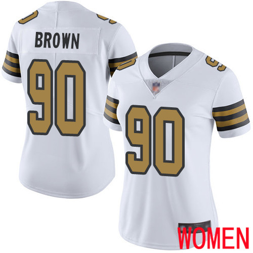 New Orleans Saints Limited White Women Malcom Brown Jersey NFL Football 90 Rush Vapor Untouchable Jersey